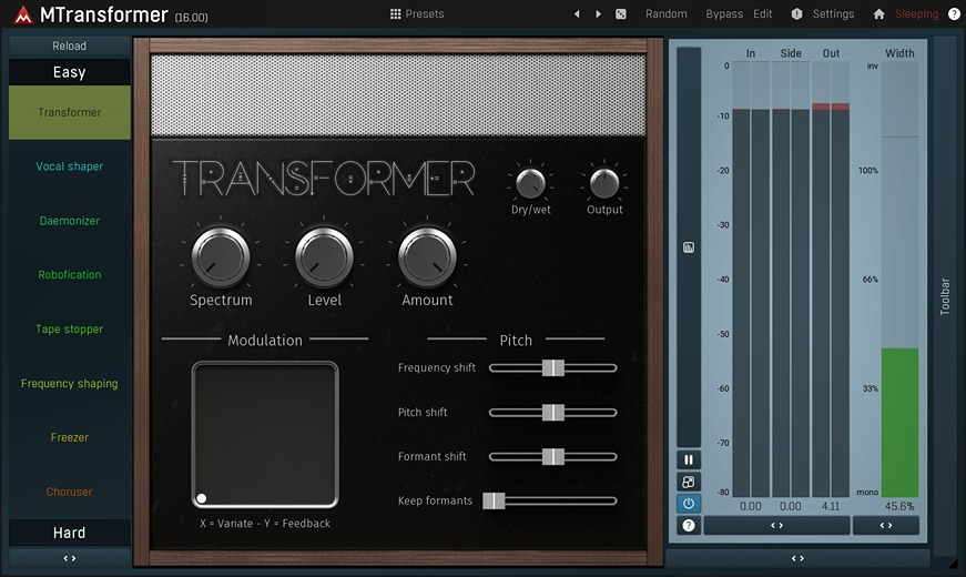 MeldaProduction MTransformer interface