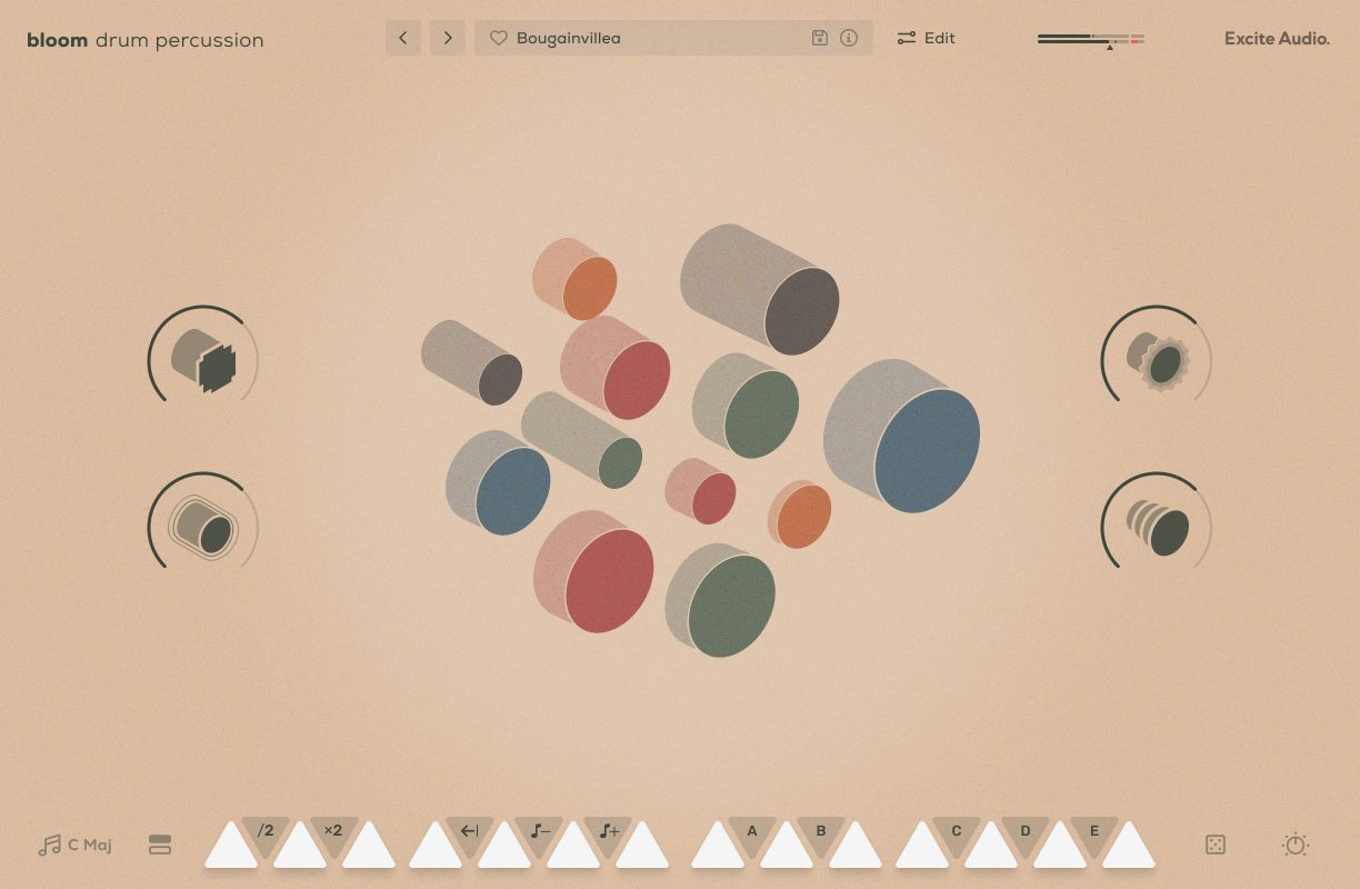 Excite Audio Bloom Drum Percussion interface