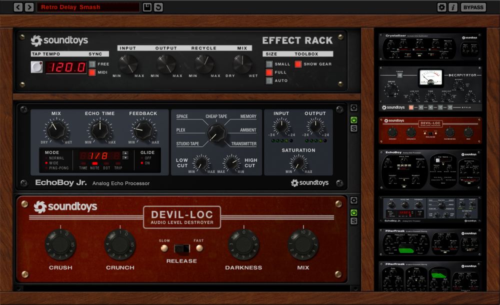 Soundtoys Effect Rack interface