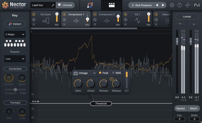 iZotope Nectar 4 Standard interface