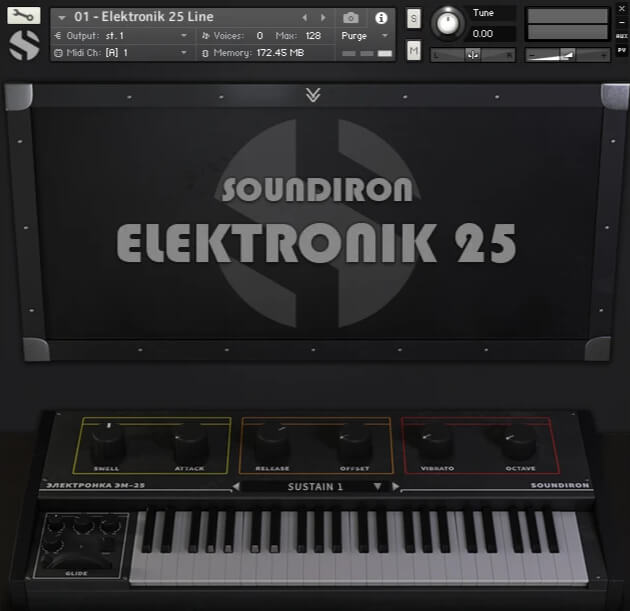 Soundiron Elektronik 25 interface
