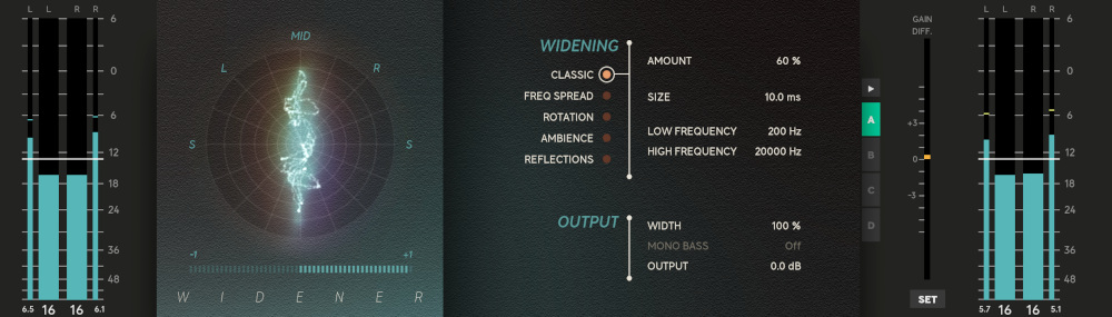 Softube Widener interface