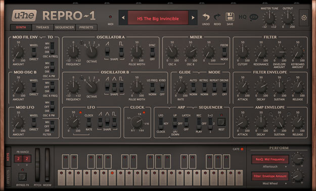 u-he Repro interface