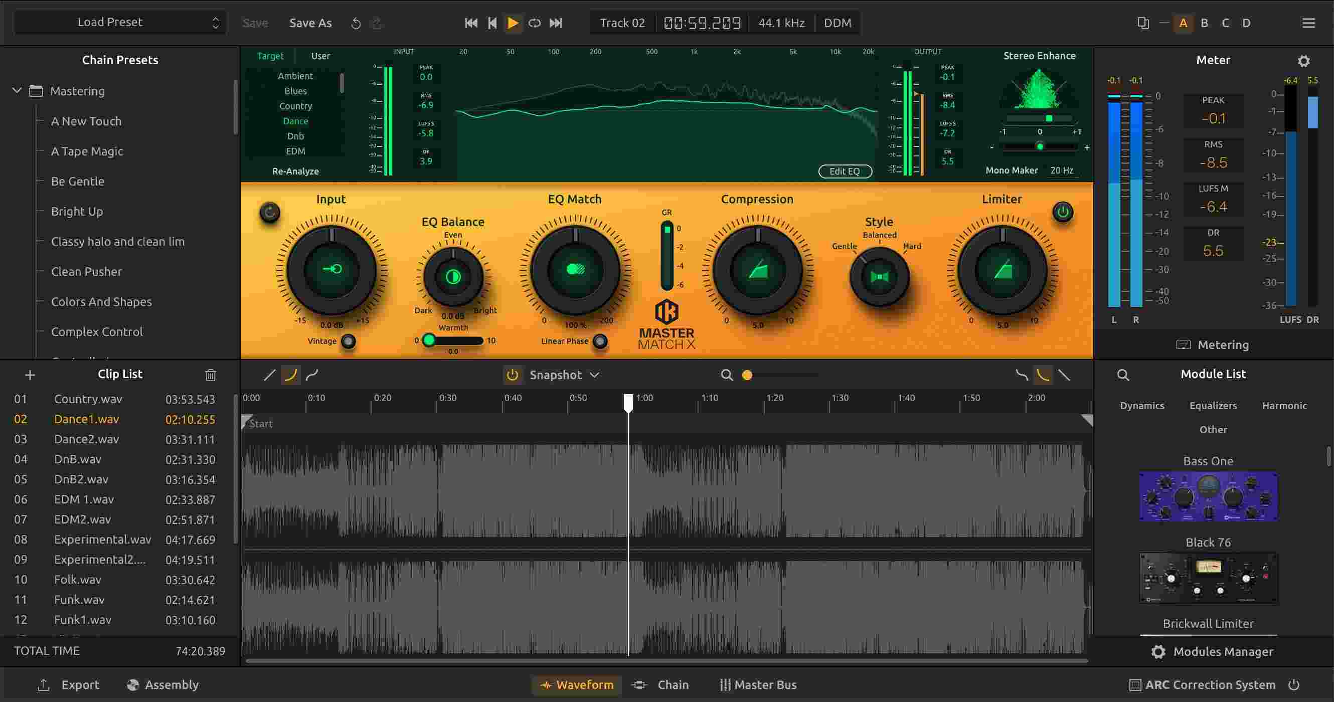 IK Multimedia T-RackS 6 interface