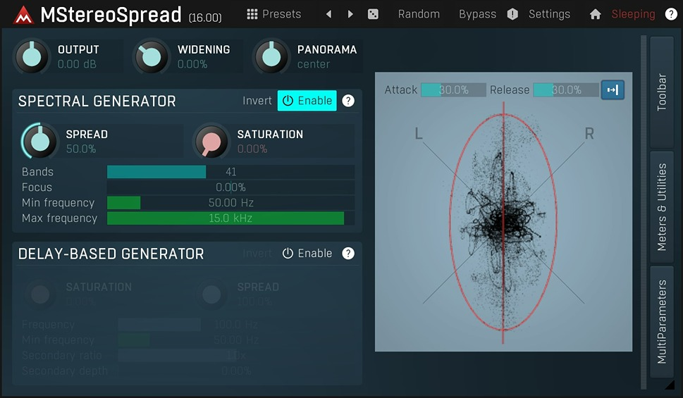 MeldaProduction MStereoSpread interface