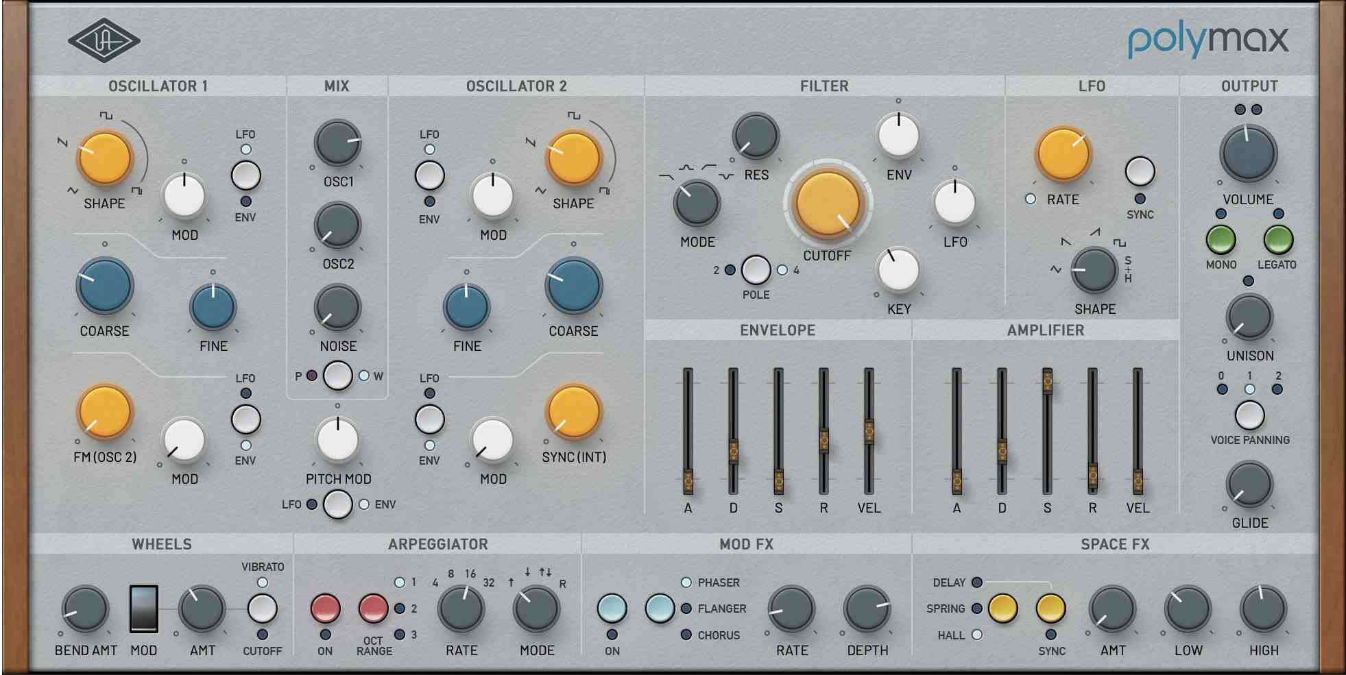 Universal Audio PolyMAX Synth interface