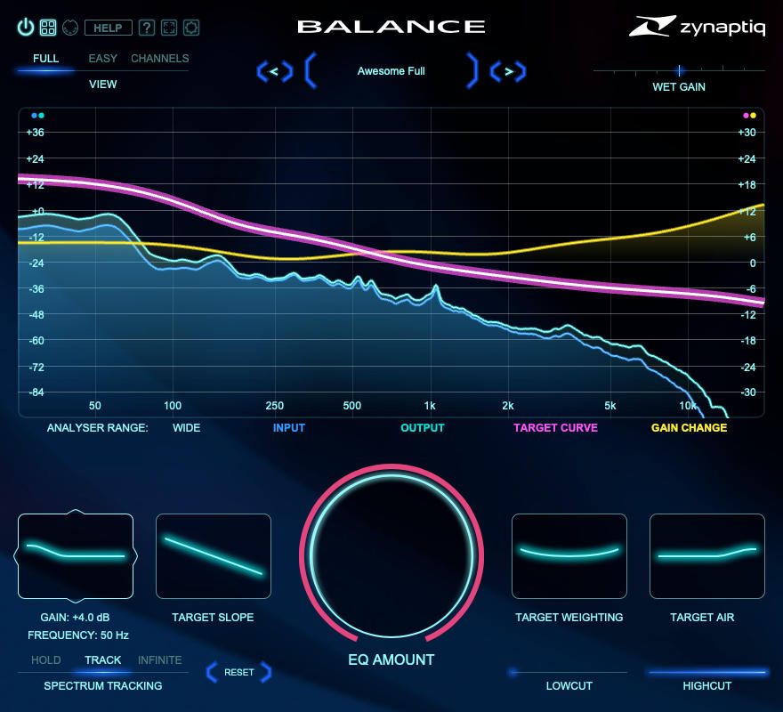 Zynaptiq BALANCE interface