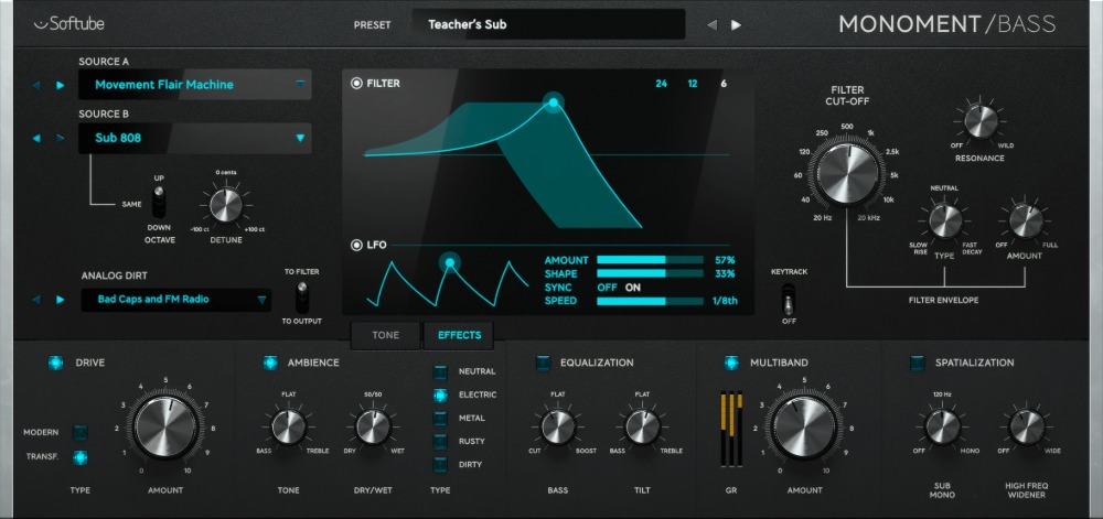 Softube Monoment Bass interface