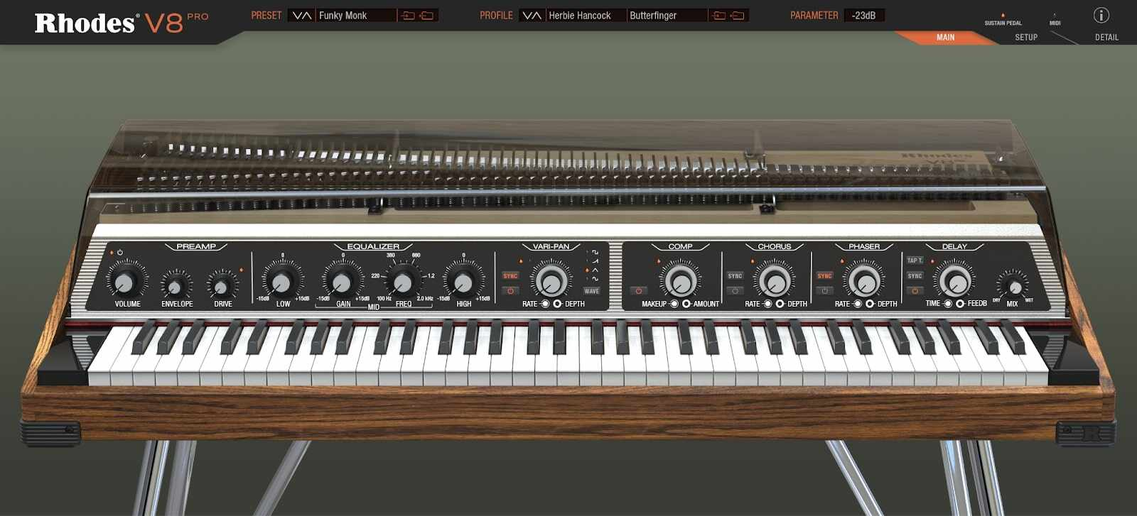 Rhodes Rhodes V8 Pro Virtual Instrument interface