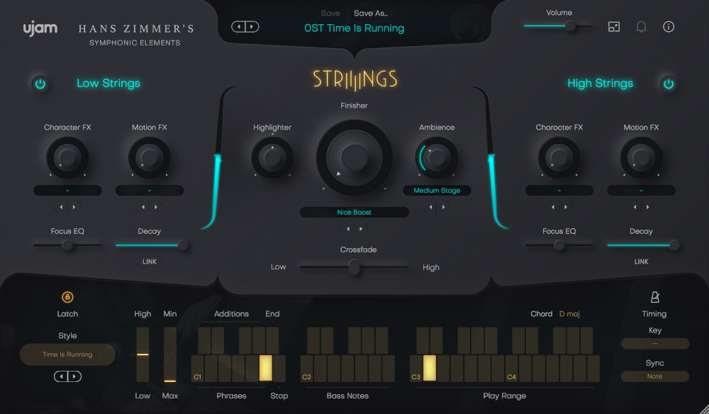 UJAM Symphonic Elements STRIIIINGS interface