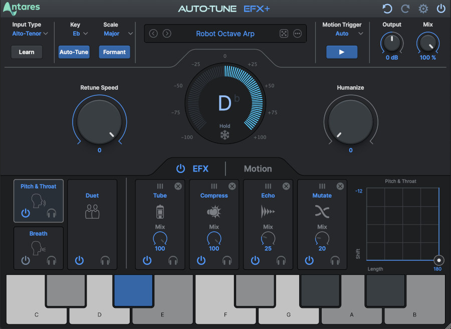 Antares AutoTune EFX+ 10 interface
