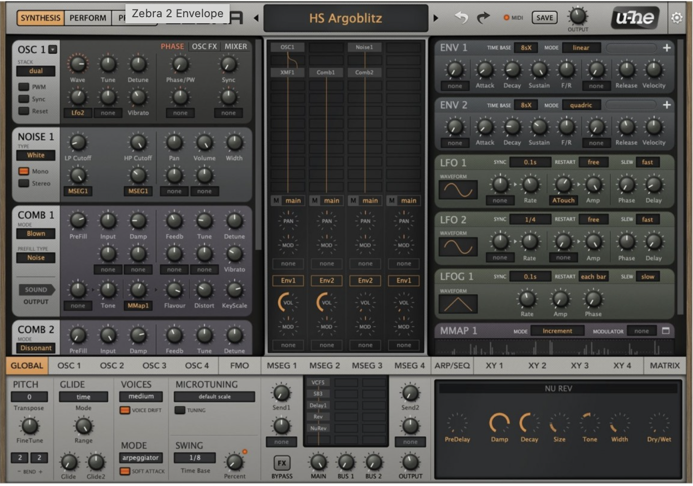 u-he Zebra 2 interface