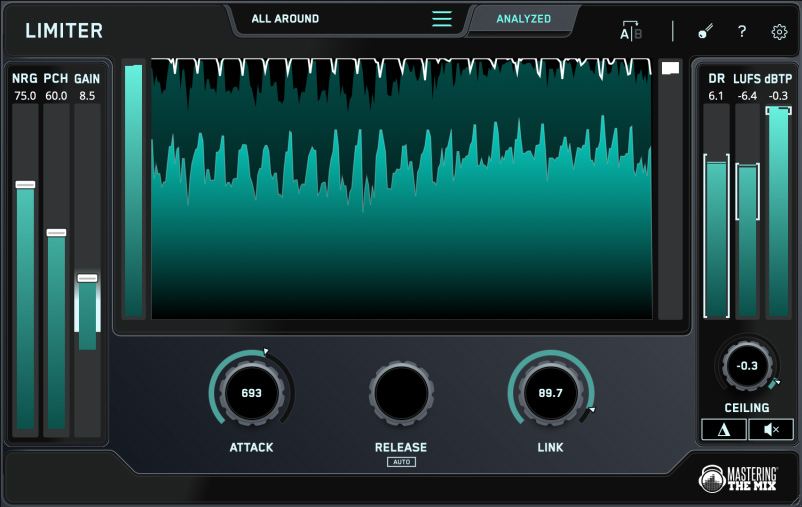 Mastering The Mix LIMITER interface