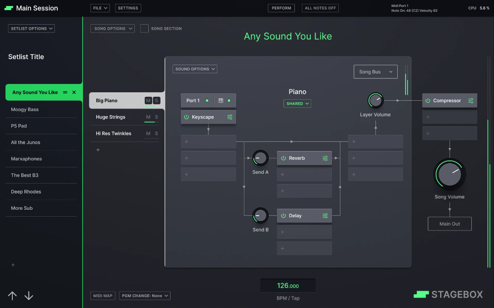 Tracktion StageBox interface