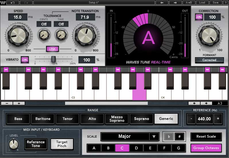 Waves Tune Real-Time interface