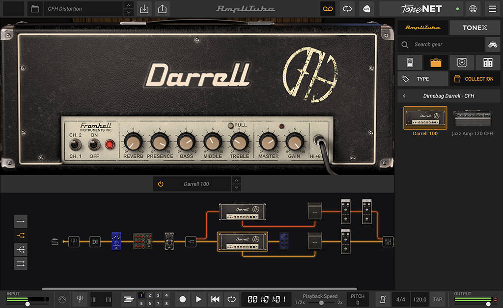 IK Multimedia Dimebag Darrell CFH Collection interface