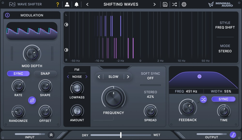 Minimal Audio Wave Shifter interface