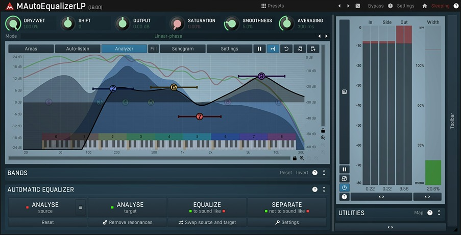 MeldaProduction MAutoEqualizer interface