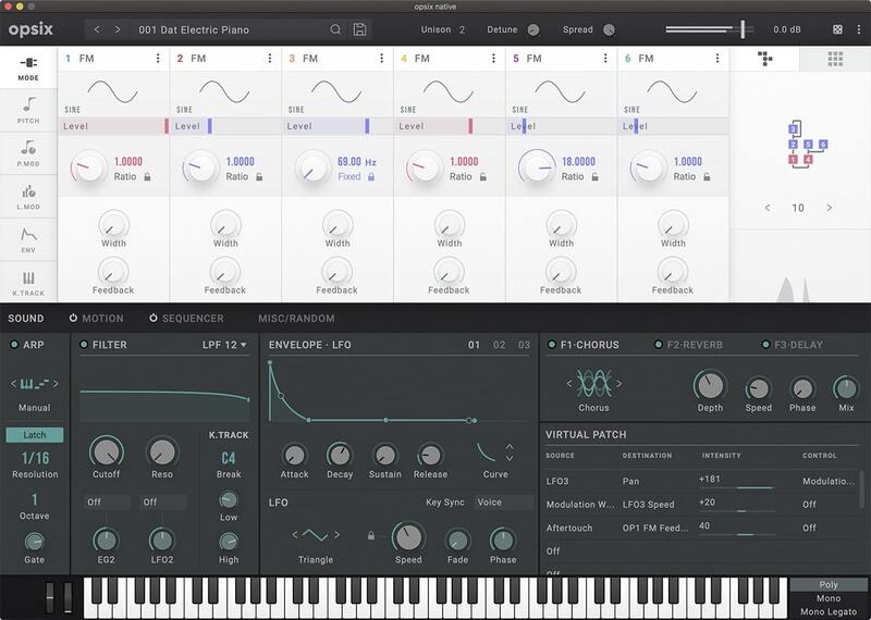 KORG opsix native interface