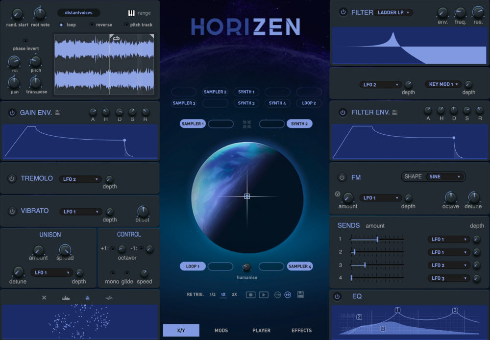 Tracktion Horizen interface