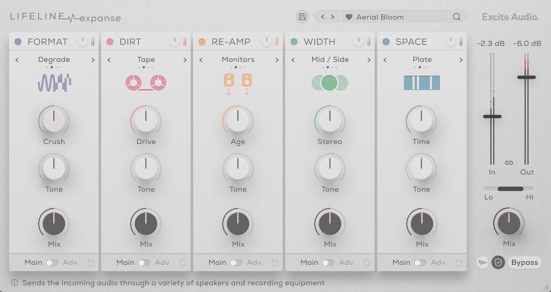 Excite Audio Lifeline Expanse interface