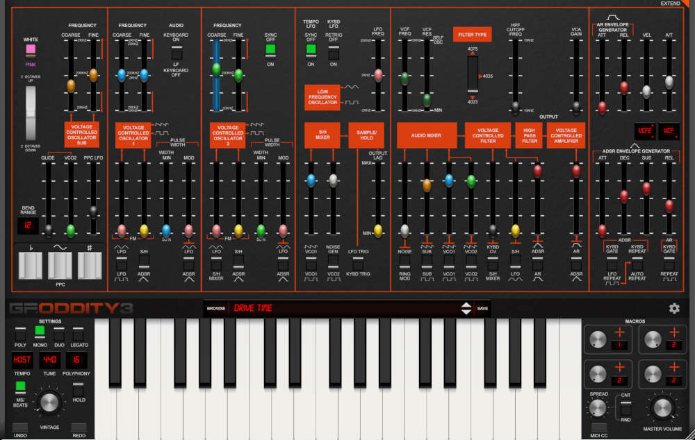 GForce Software Oddity3 interface