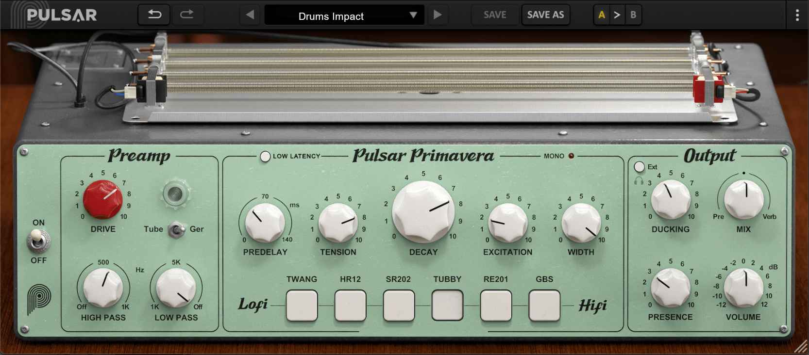 Pulsar Audio Primavera interface