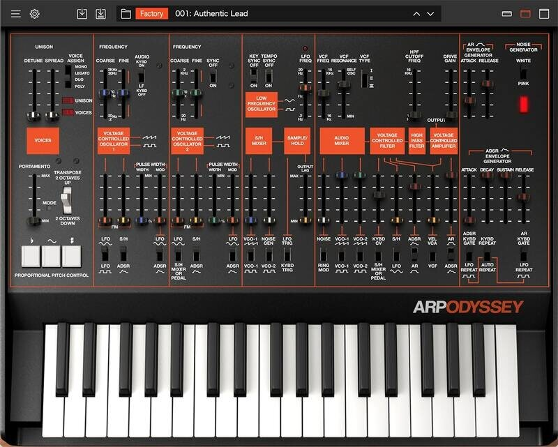 KORG ARP ODYSSEY interface
