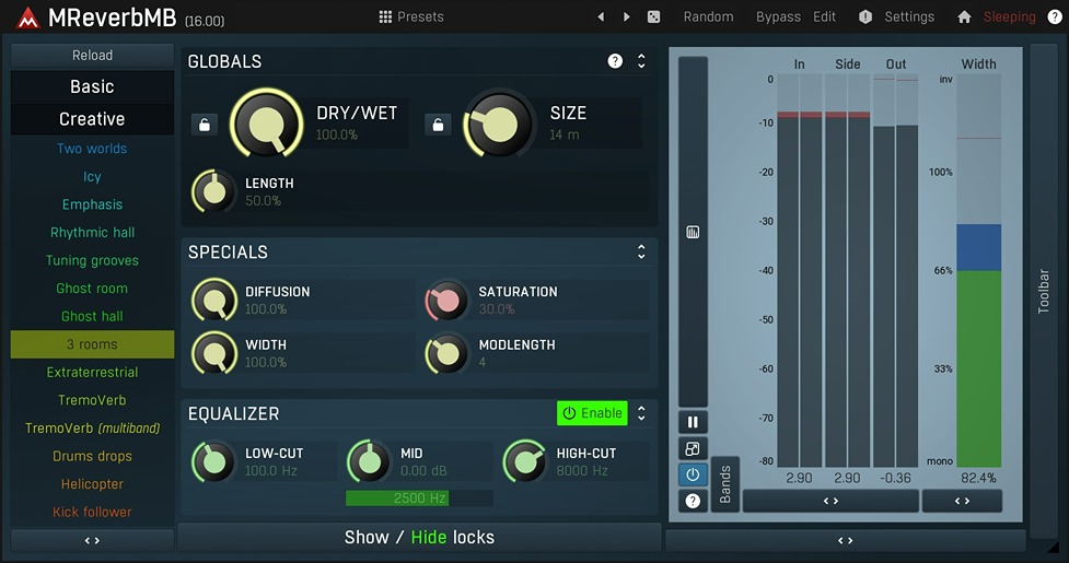 MeldaProduction MReverbMB interface
