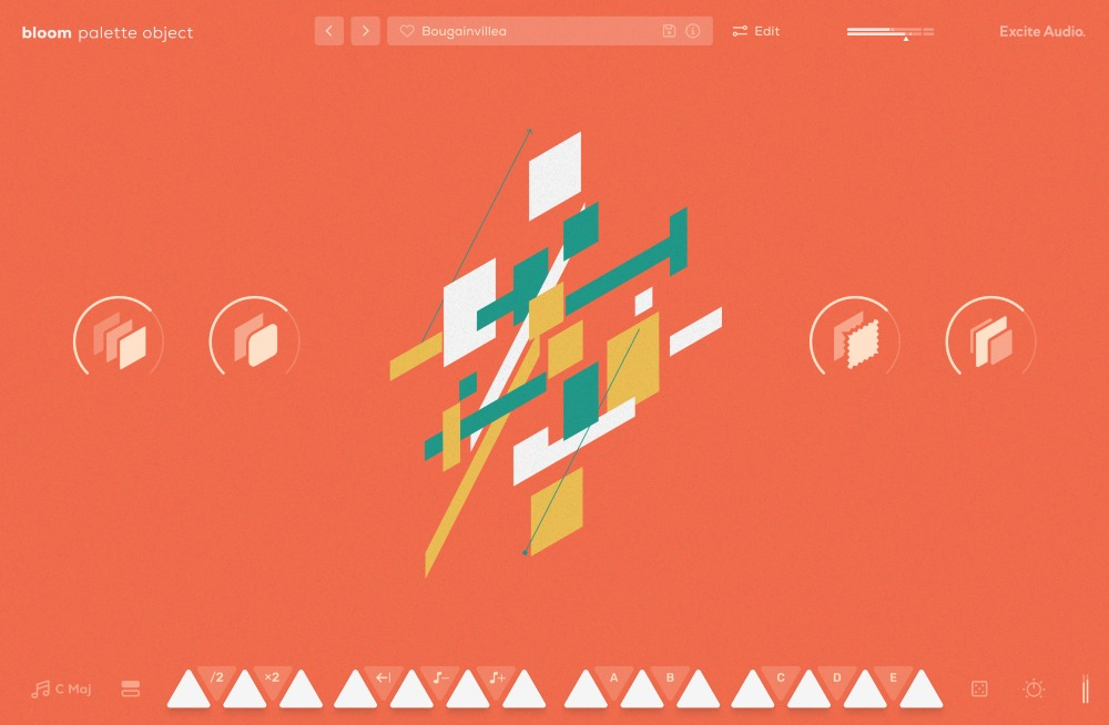 Excite Audio Bloom Palette Object interface