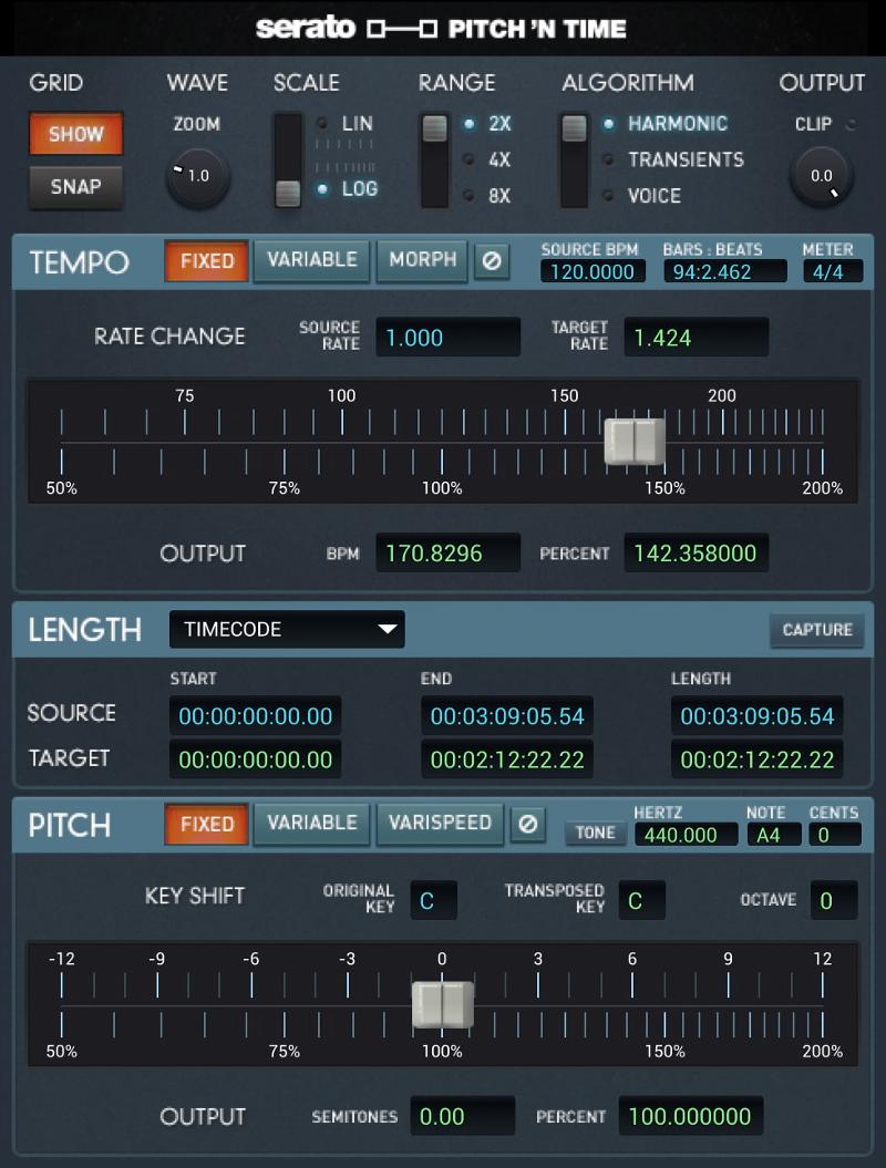 Serato Pitch 'N Time Pro interface