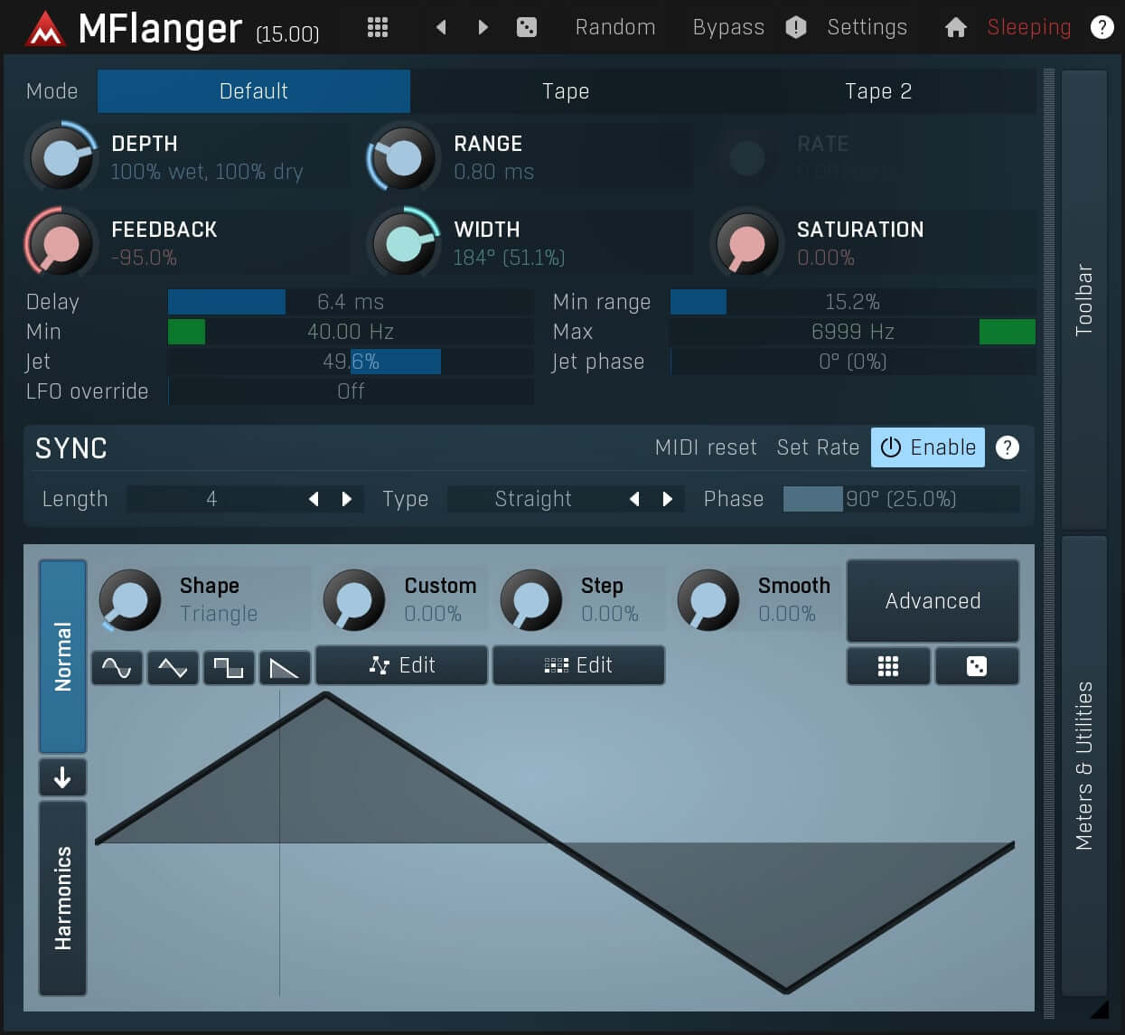 MeldaProduction MFlangerMB interface