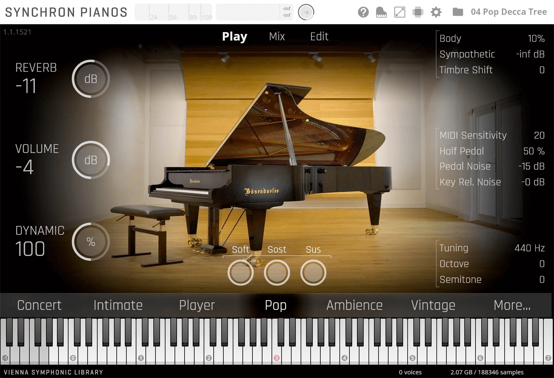 VSL Synchron Pianos: Bosendorfer 280VC interface