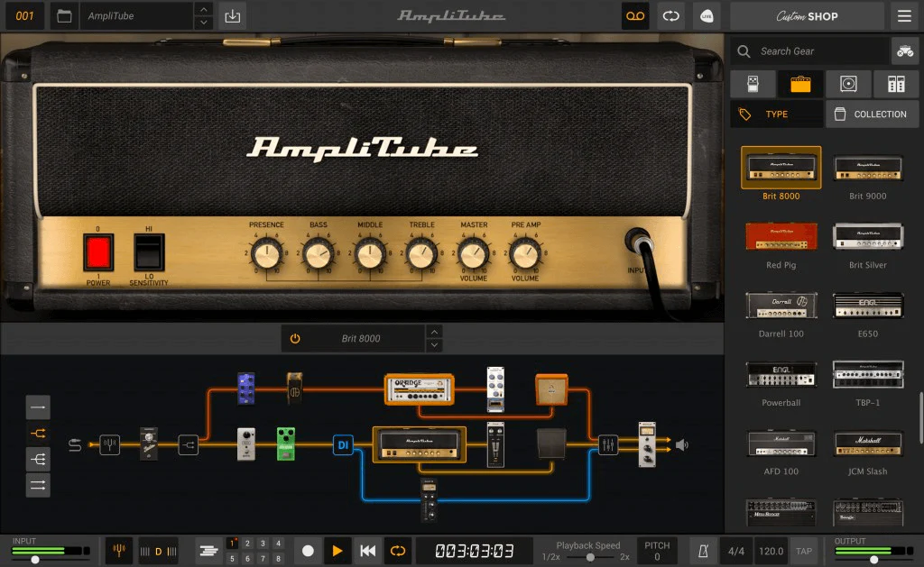 IK Multimedia Amplitube 5 interface