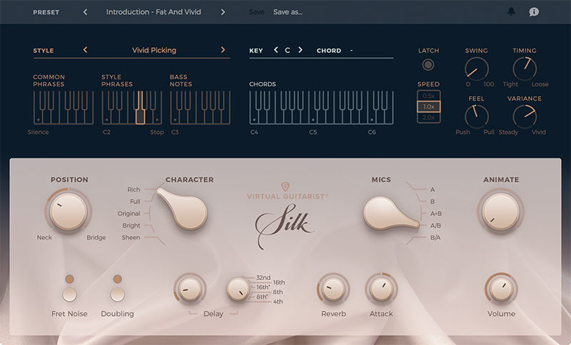 UJAM Virtual Guitarist Silk interface