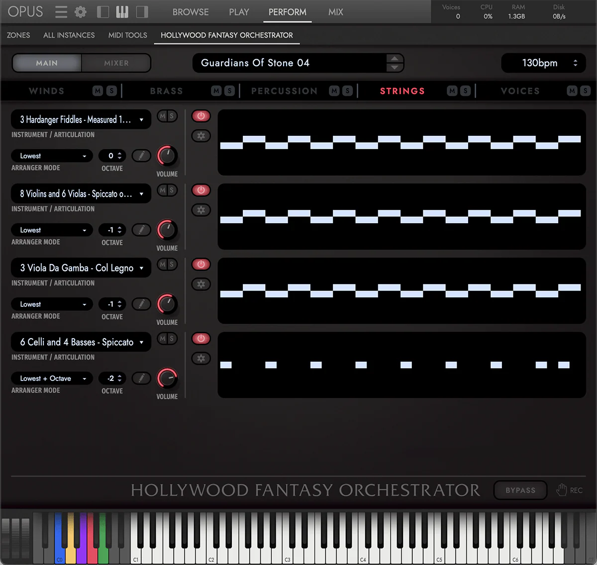 EastWest Hollywood Fantasy Orchestrator interface