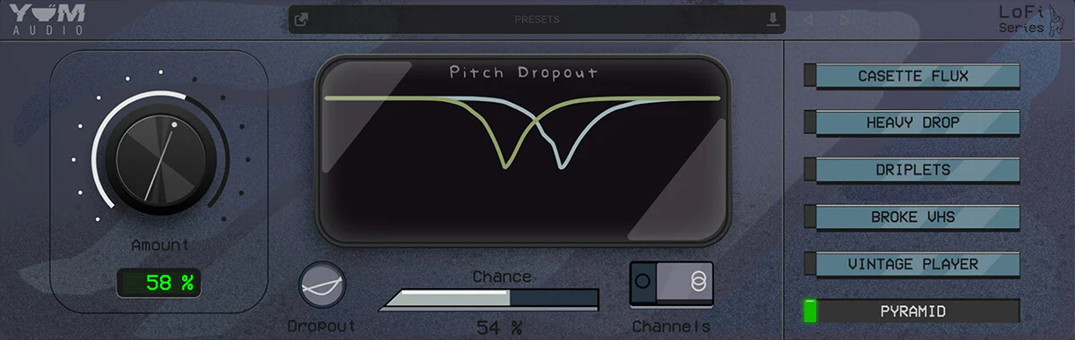 Yum Audio LoFi Pitch Dropout interface