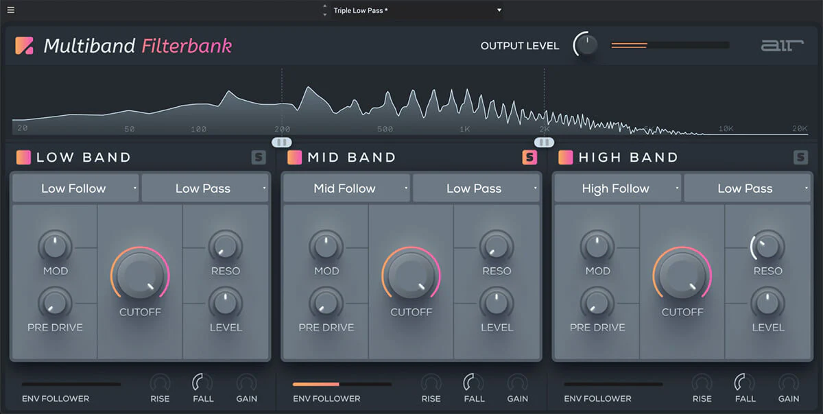 AIR Music Technology Multiband Filterbank interface