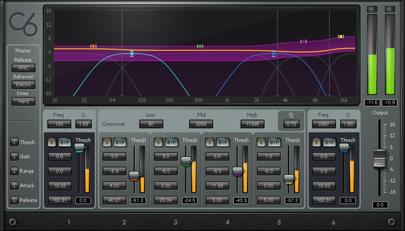 Waves C6 Multiband Compressor interface