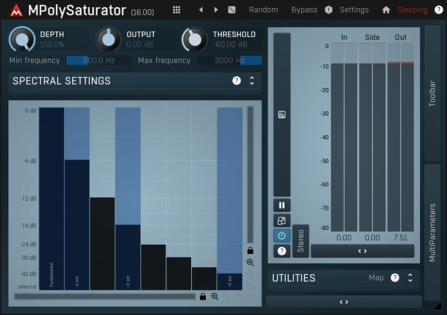 MeldaProduction MPolySaturator interface
