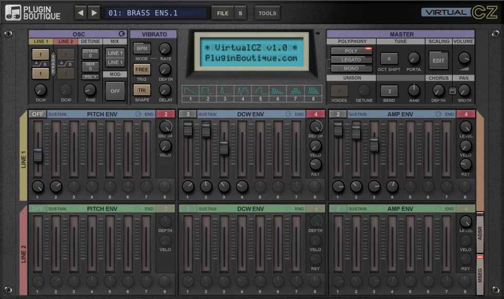 Plugin Boutique VirtualCZ interface