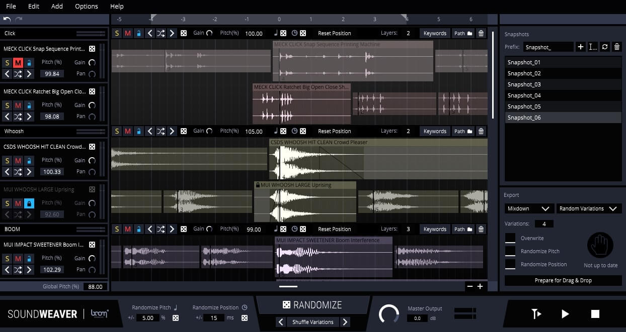 BOOM Library SoundWeaver interface