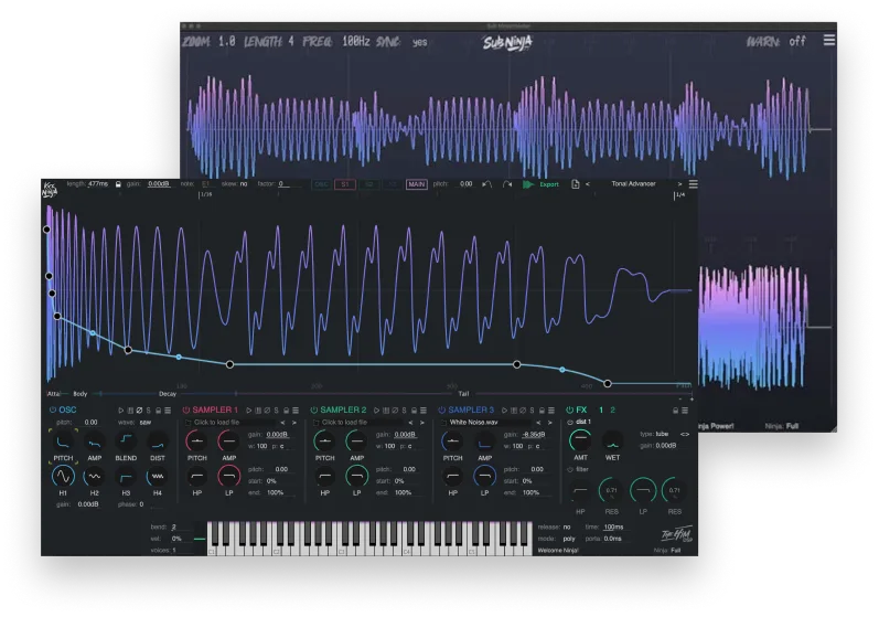 The Him DSP Kick Ninja & Sub Ninja Bundle interface