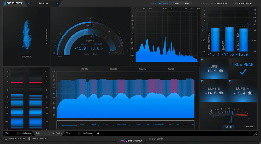 PROCESS.AUDIO Decibel interface