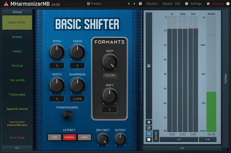 MeldaProduction MHarmonizerMB interface