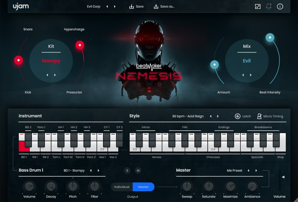 UJAM Beatmaker NEMESIS interface