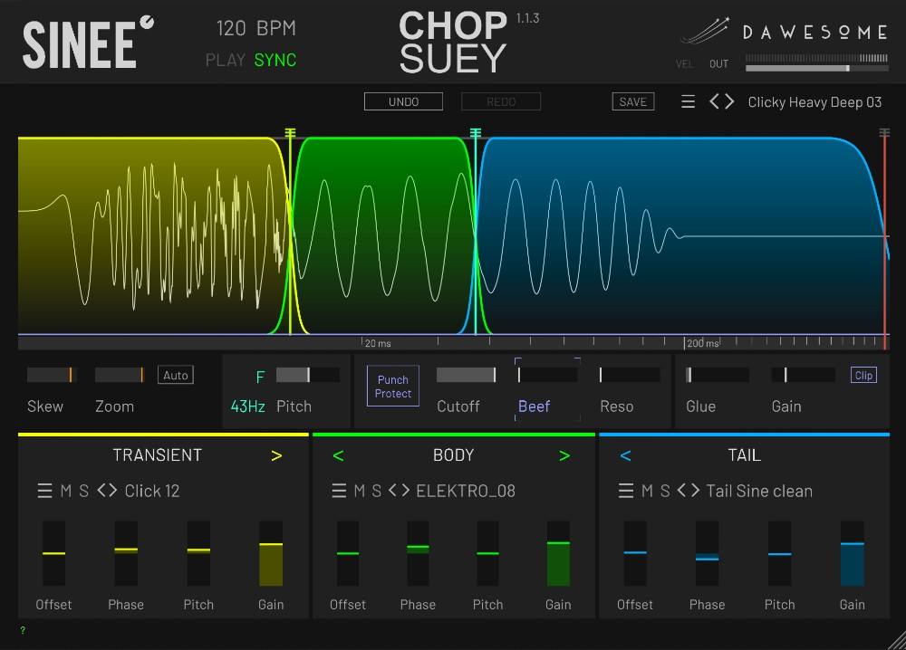 Tracktion Chop Suey interface