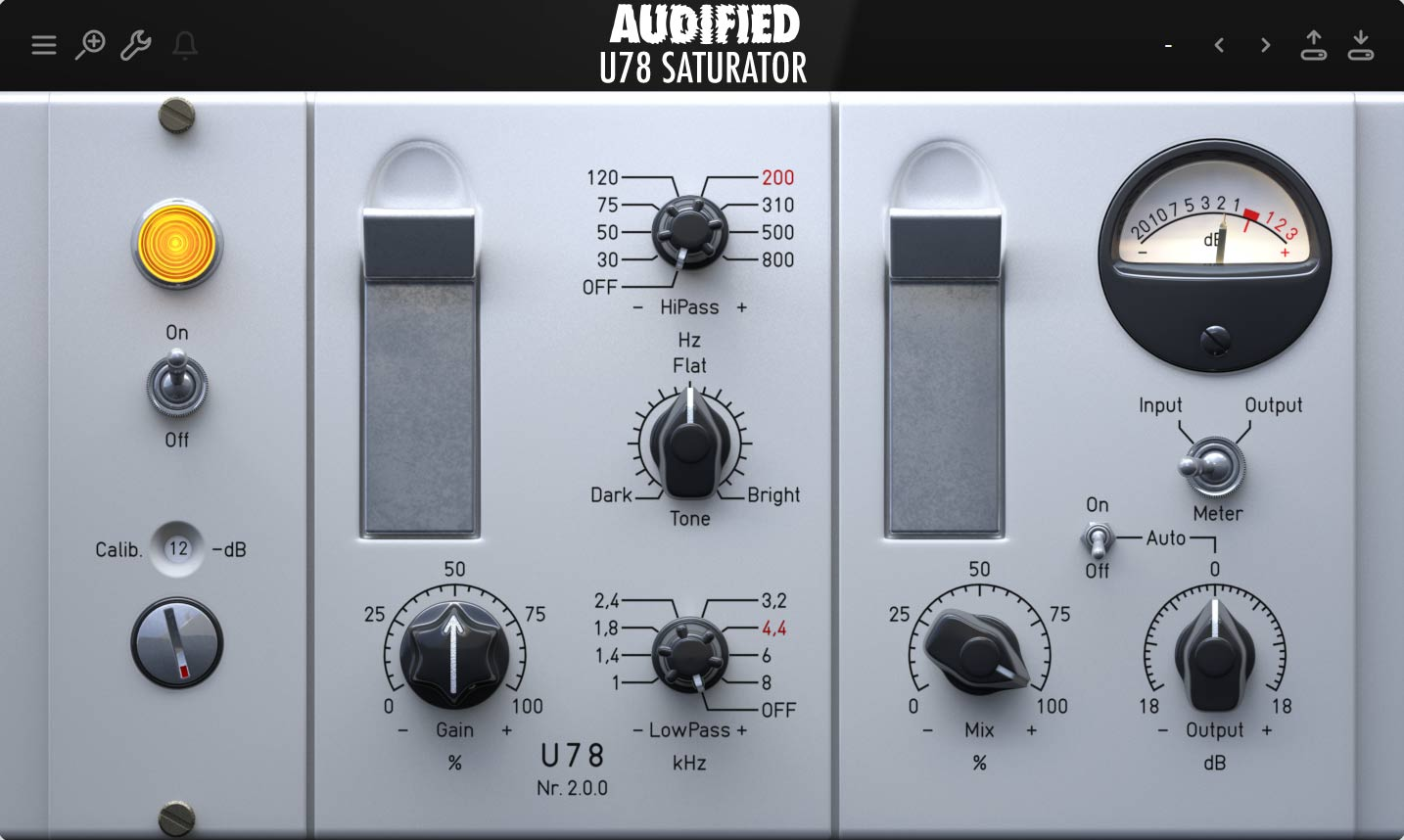 Audified U78 Saturator interface