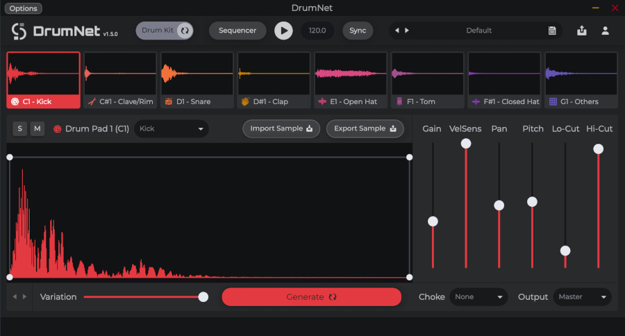 Session Loops DrumNet interface