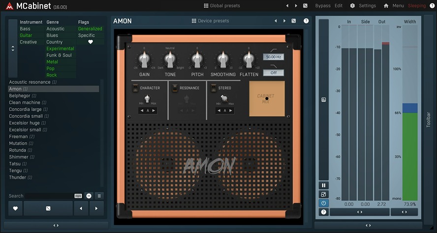 MeldaProduction MCabinet interface